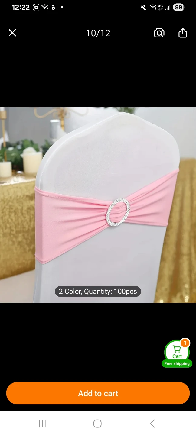 Pink Chair Sashes with Rhinestone Buckle - 100 Pcs - photo 2