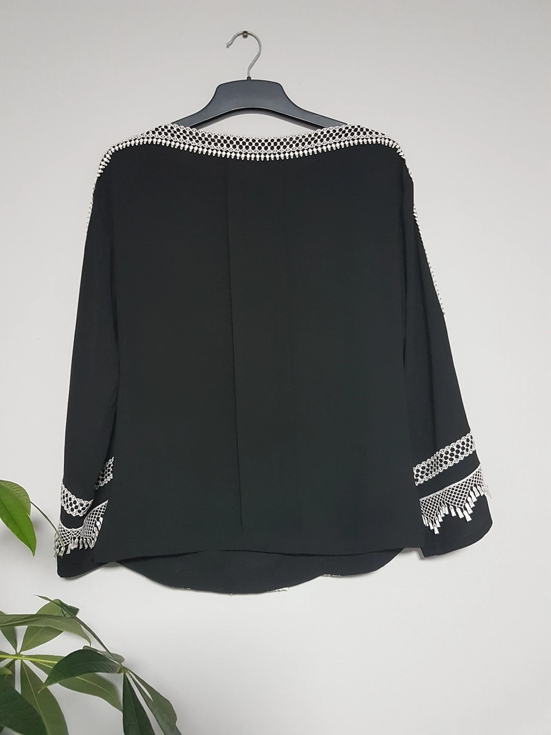 Karen Millen Black Embroidered Tassel Top - photo 4