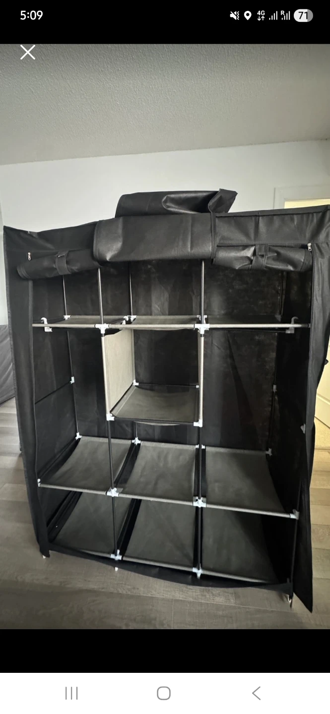 Black Portable Wardrobe Storage Organizer