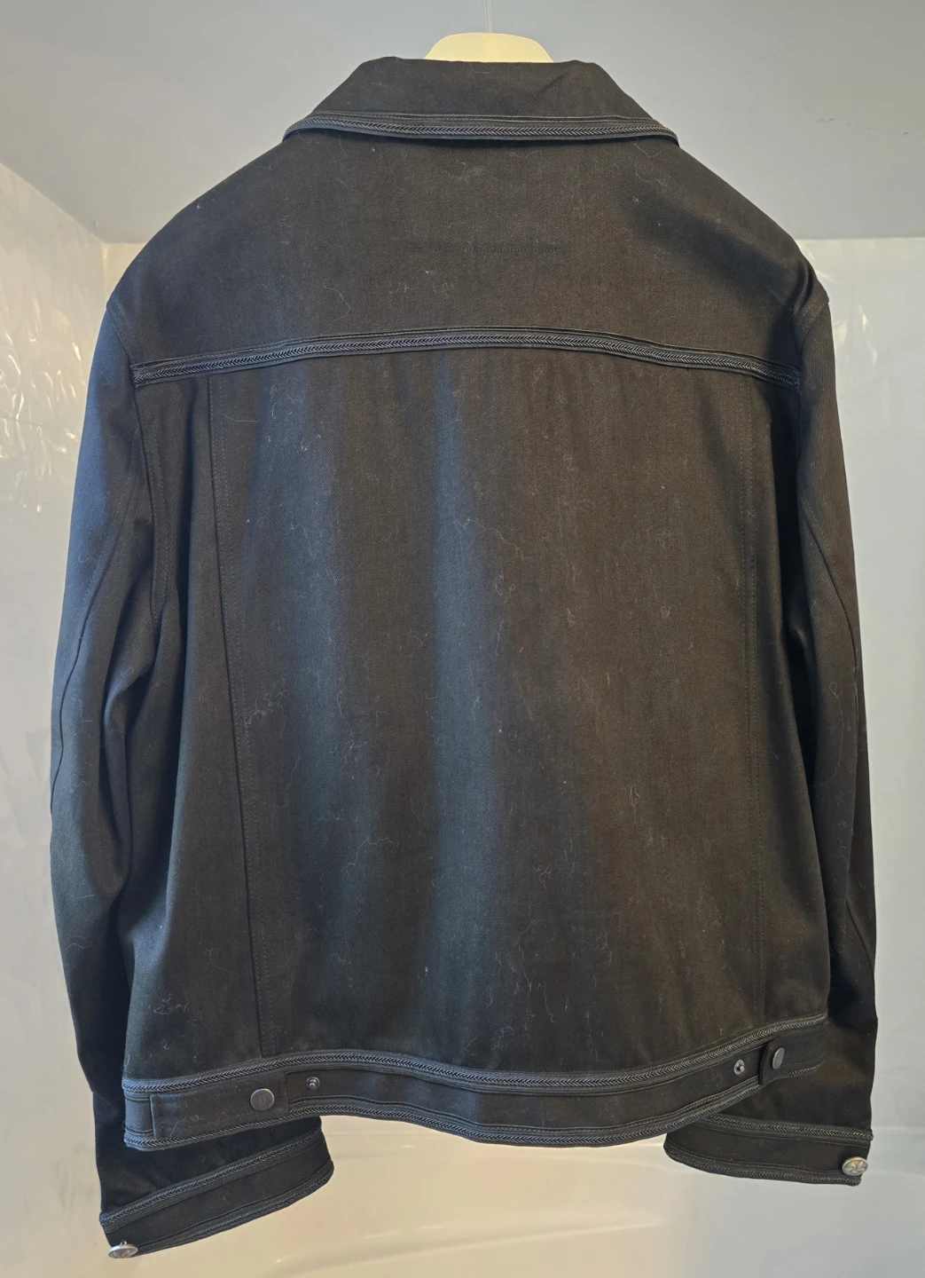 John Varvatos Black Denim Jacket Size 54 - photo 5
