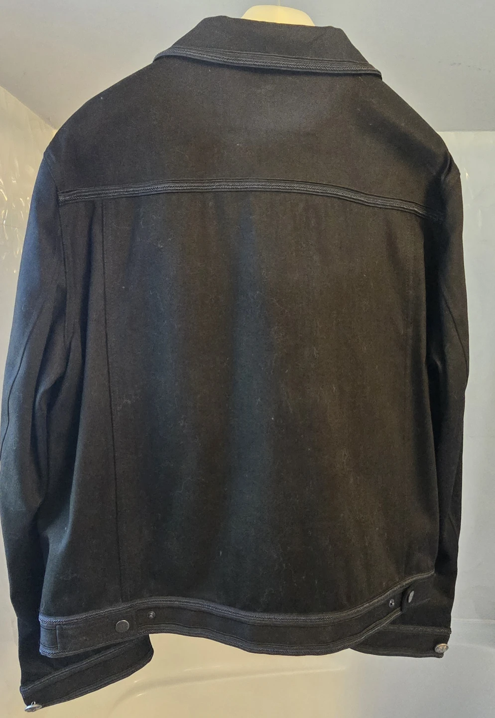 John Varvatos Black Denim Jacket Size 54 - photo 5