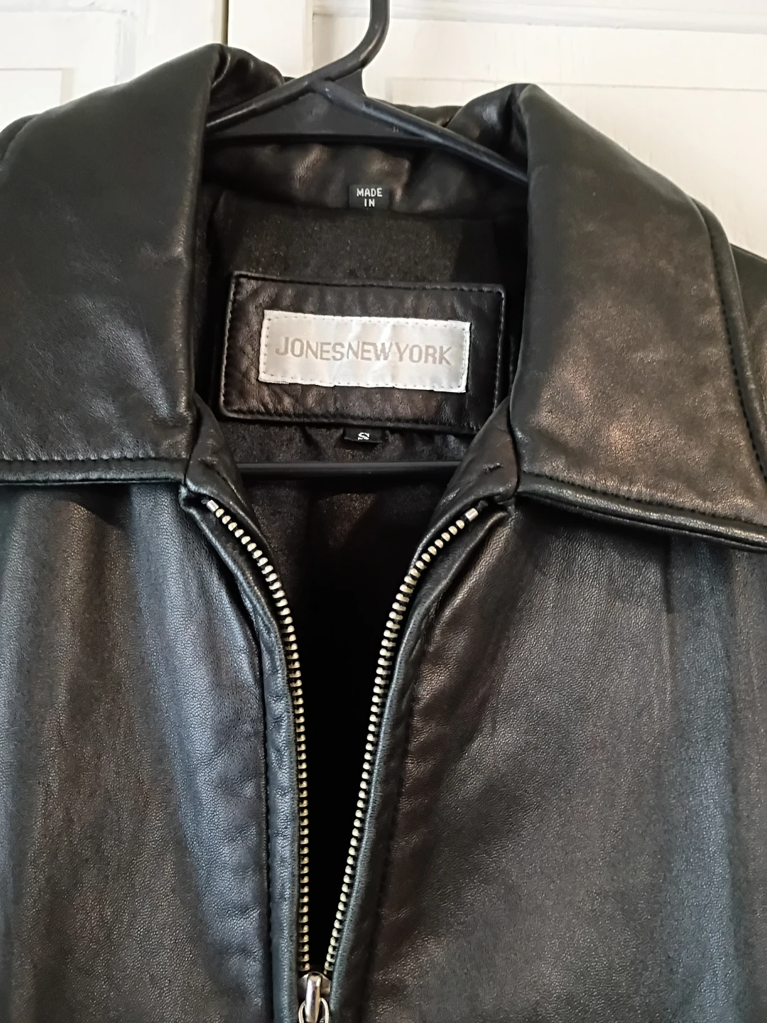 Jones New York Black Leather Jacket Size S - photo 2