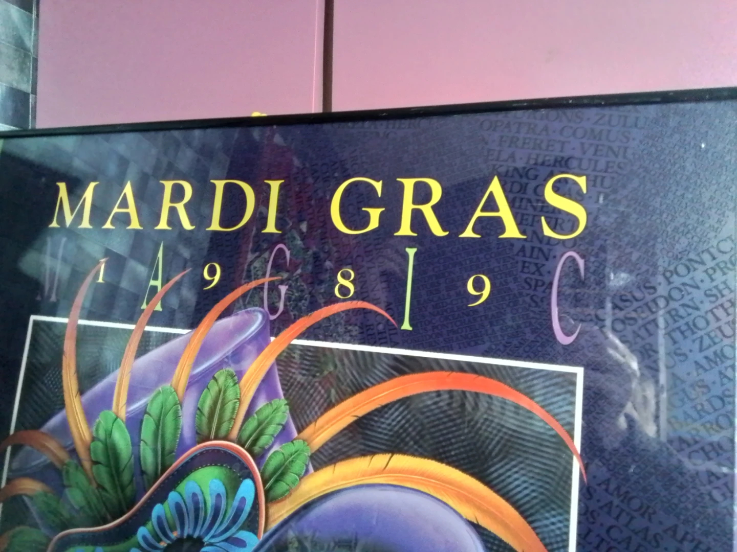 vintage Mardi Gras New Orleans framed poster 1989 - photo 4