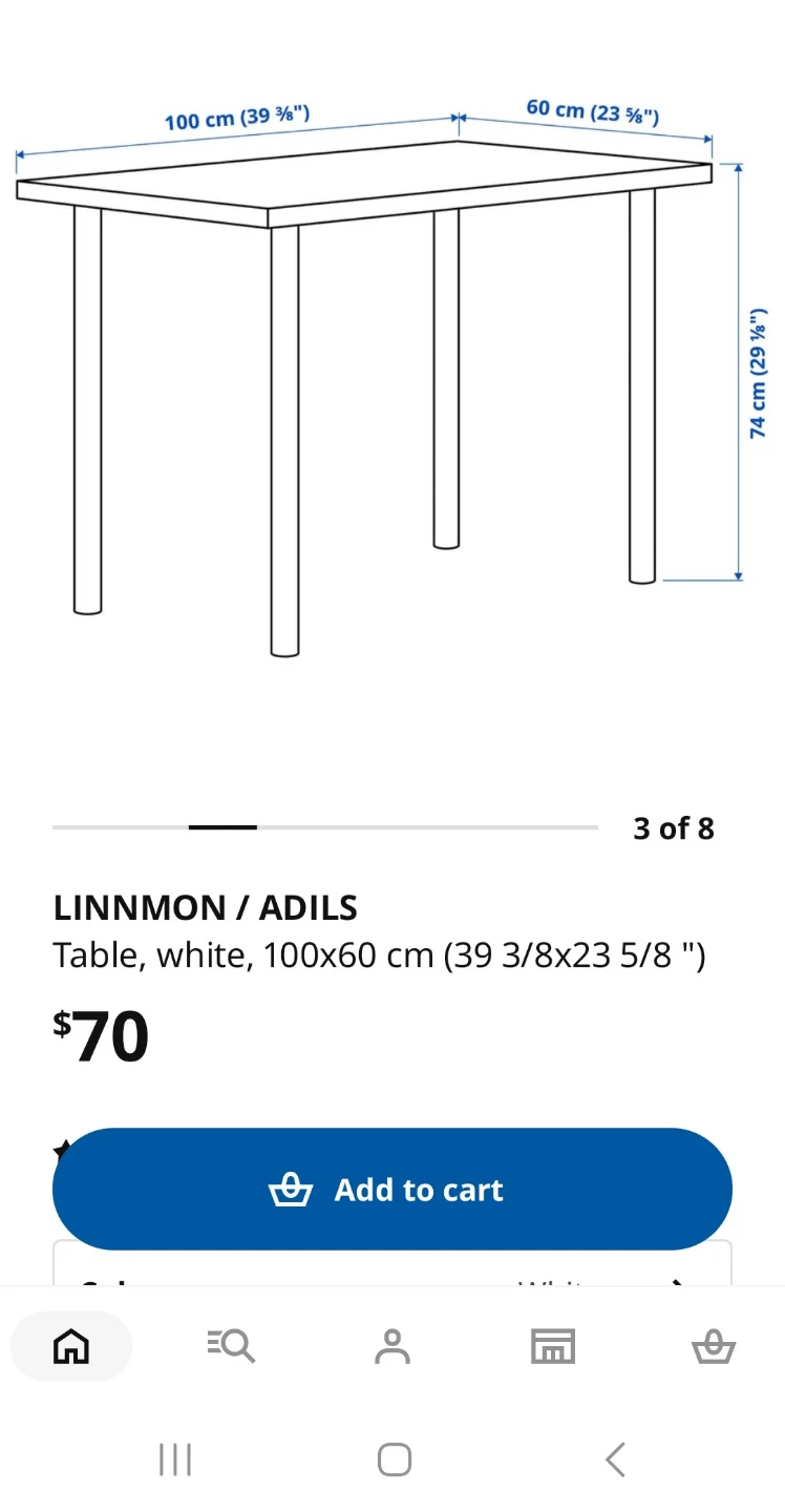 IKEA LINNMON / ADILS Table - photo 2