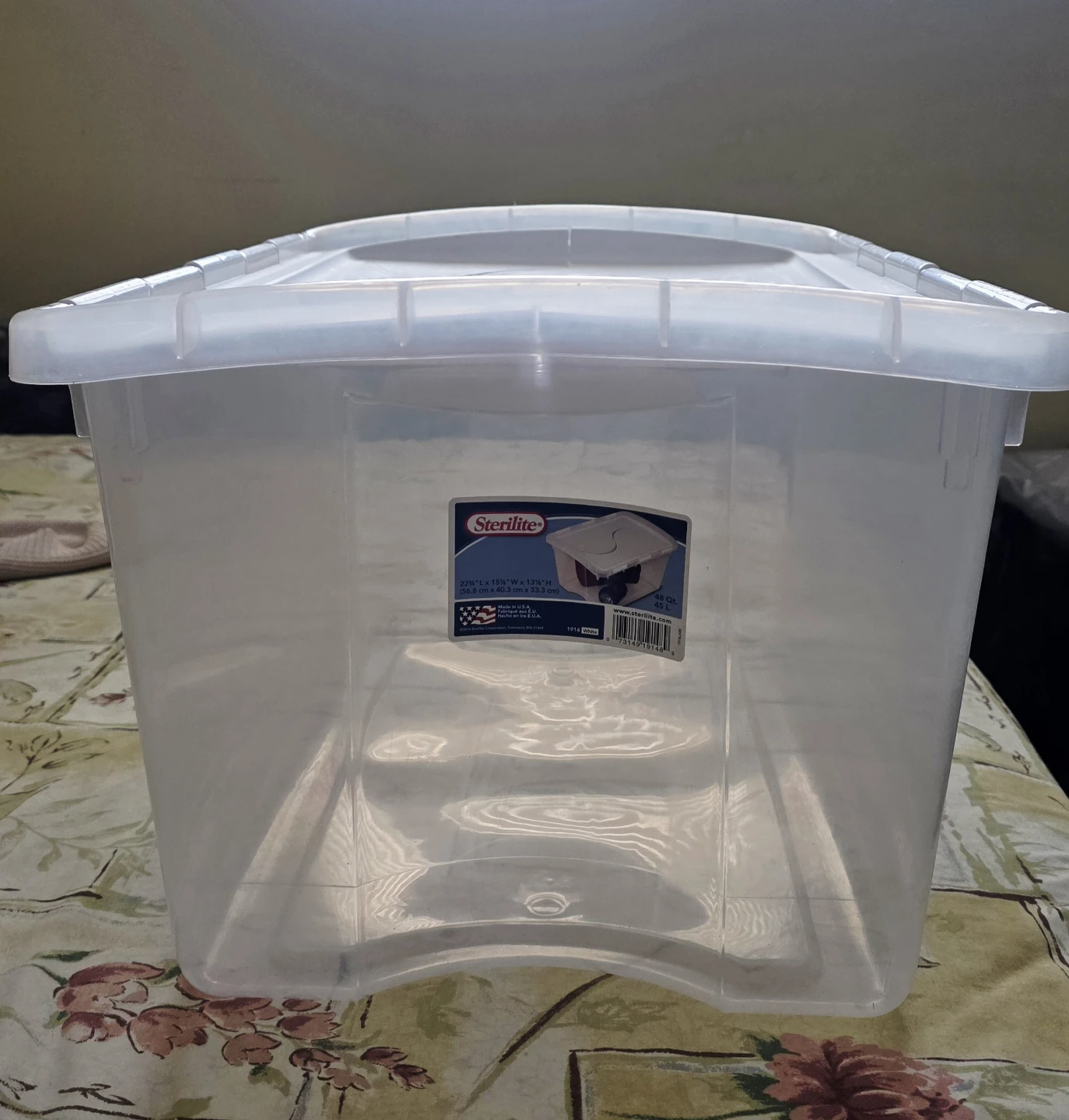 Sterilite 45L Clear Storage Bin with Lid (9 boxes available)