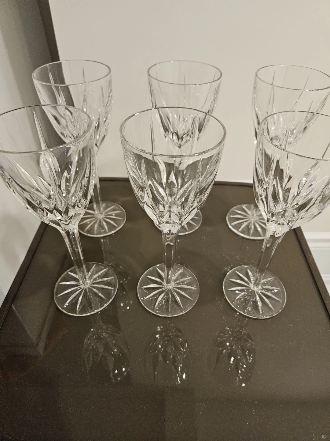 Set of 6 Crystal Cut Wine Glasses - photo 2