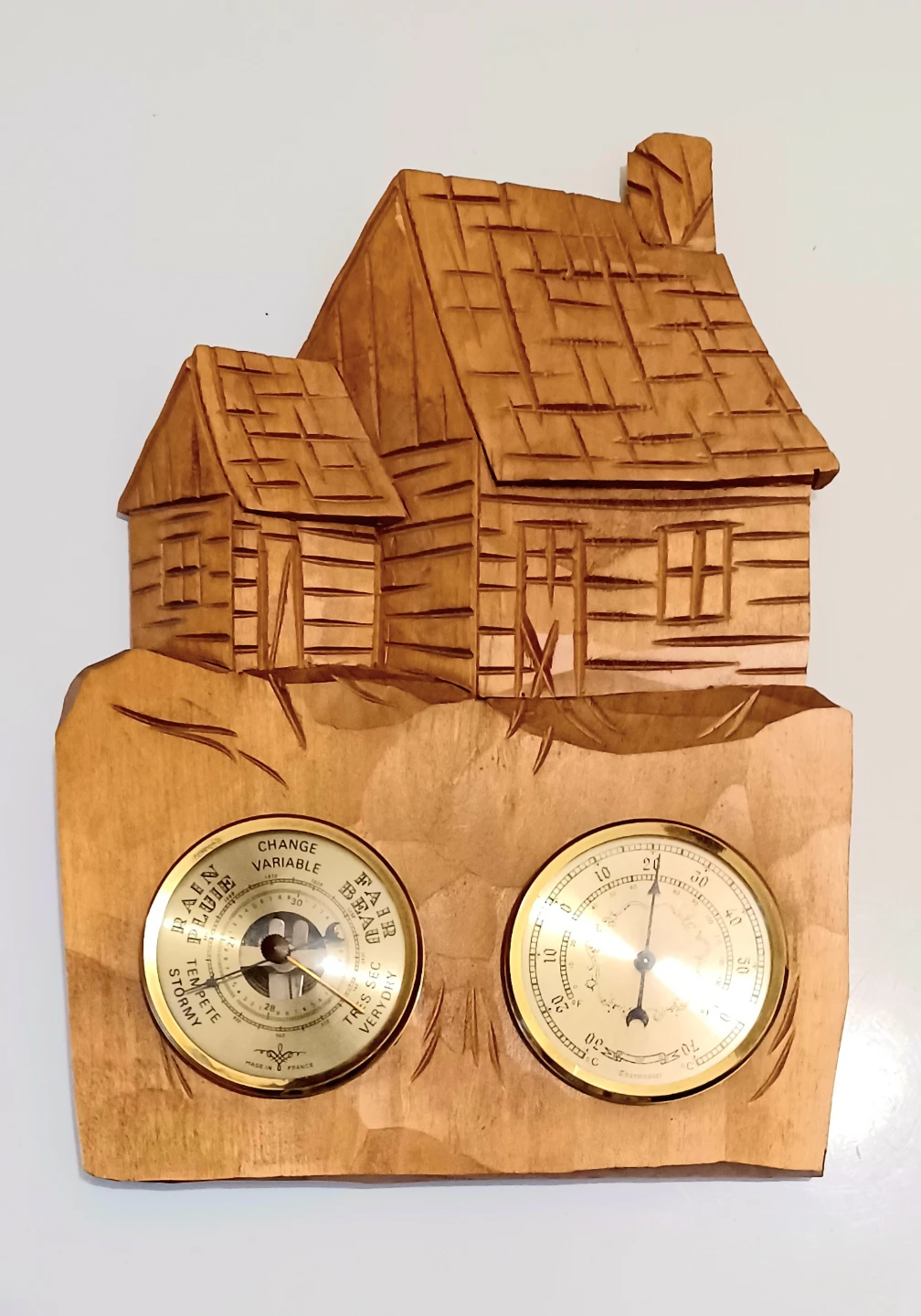 Hand Carved Caron Barometer House