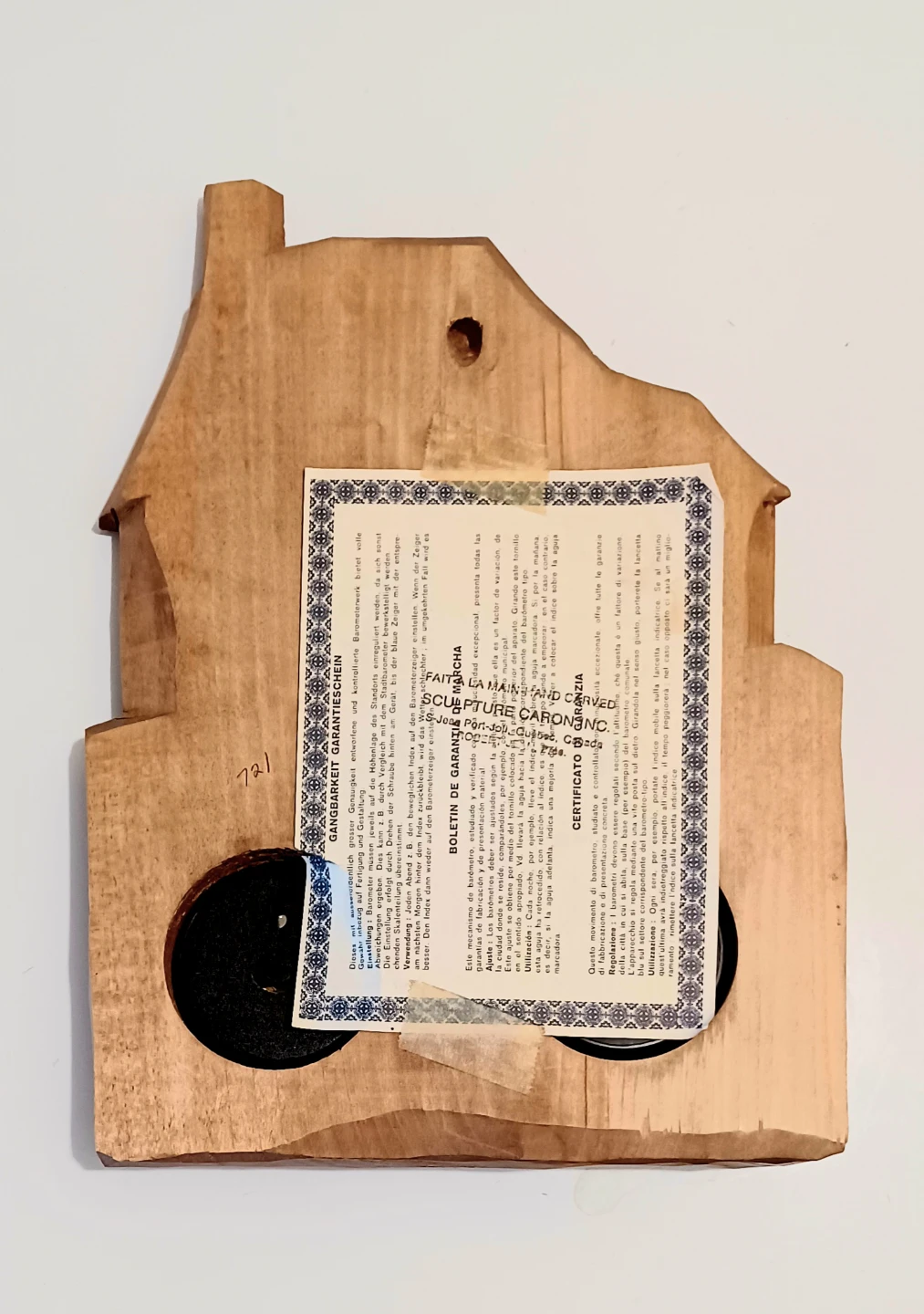 Hand Carved Caron Barometer House - photo 2