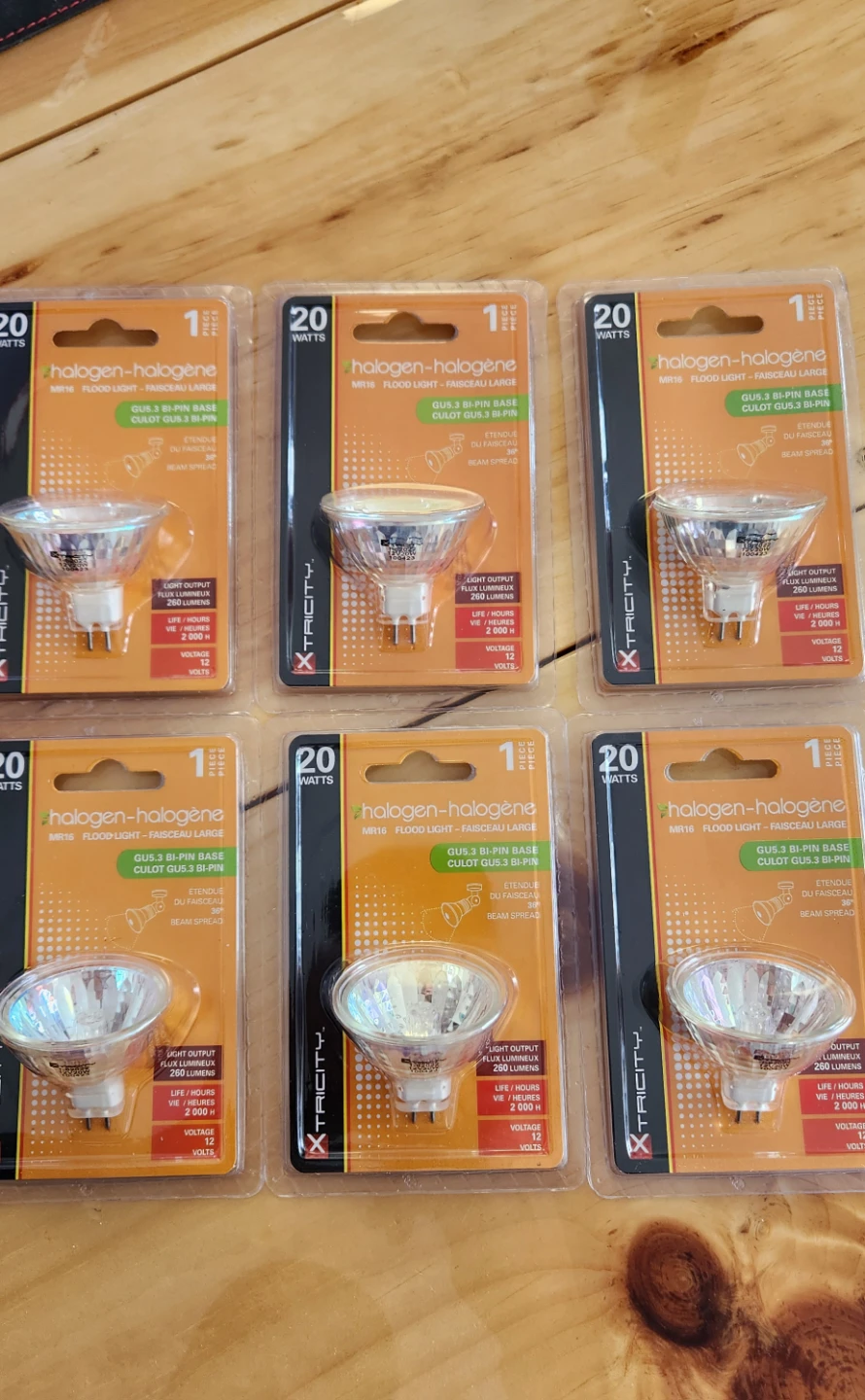 Xtricity Halogen Floodlight Bulbs MR16 GU5.3 20W 12V (Pack of 6)