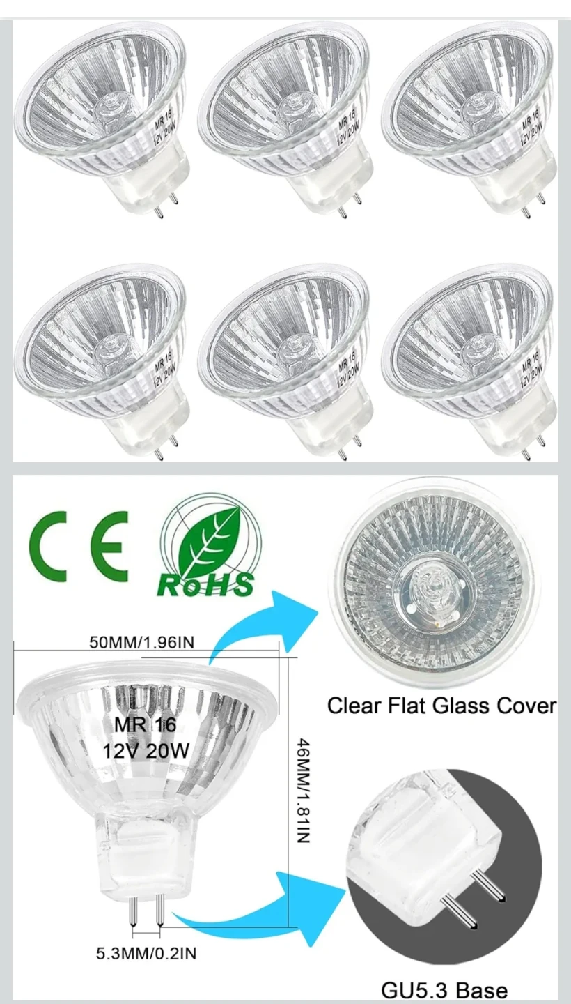 Xtricity Halogen Floodlight Bulbs MR16 GU5.3 20W 12V (Pack of 6) - photo 4