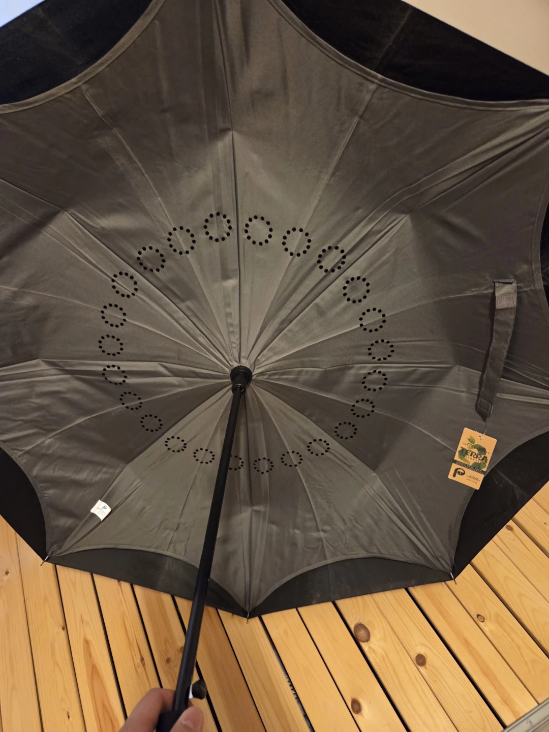 Terra Collection Umbrella - Grey, Made from Recycled Materials - photo 4