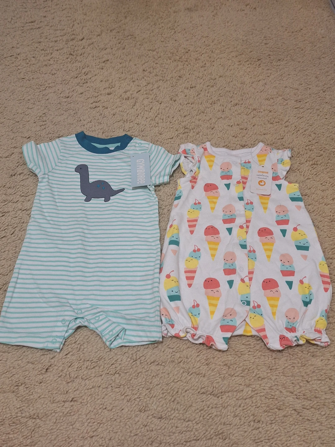 2 Gymboree Baby Rompers - 6-12M, new with tag