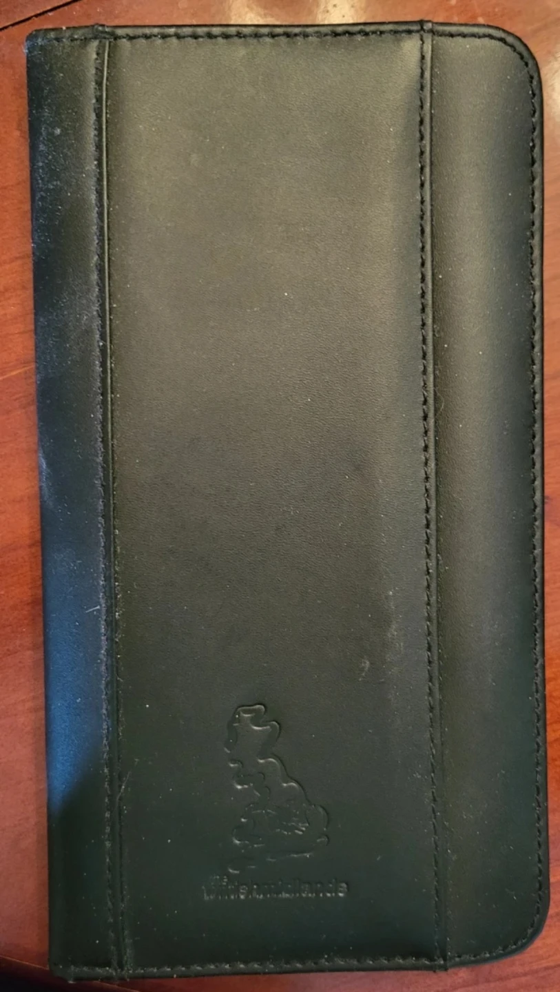 New Black Vegan Leather Bifold Travel Wallet