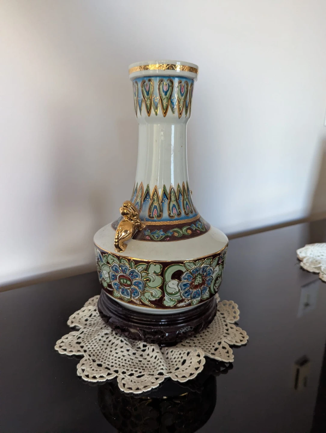 Decorative Ceramic Vase with Gold Accents - photo 2