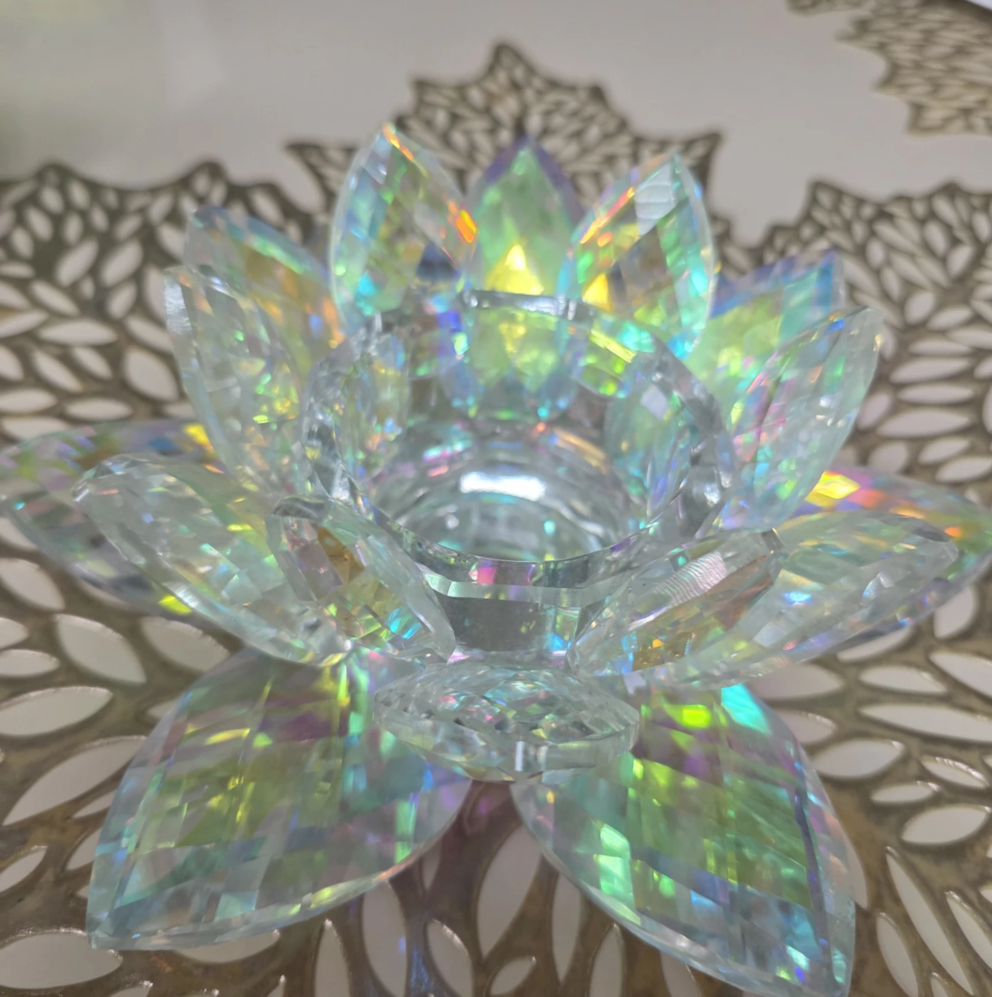 Crystal Lotus Flower Candle Holder - photo 2