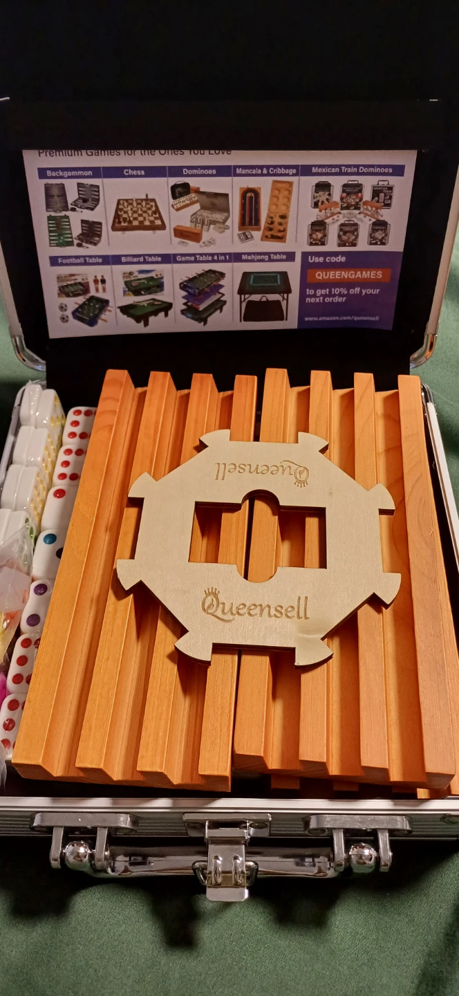 Queensell Mexican Train Dominoes Set with Aluminum Case - photo 3