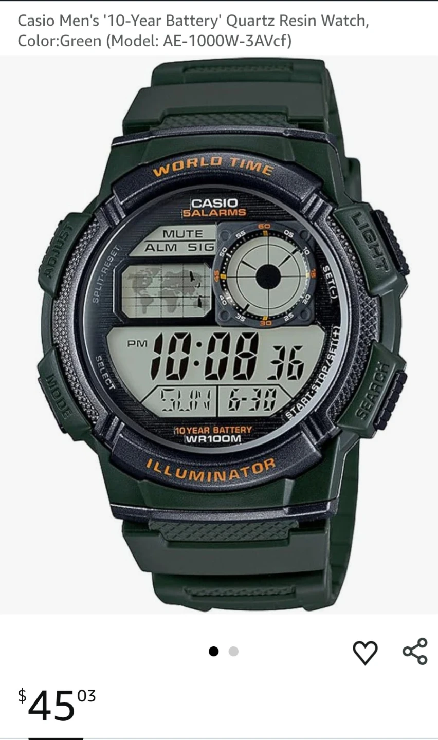 Casio World Time AE-1000W Digital Watch