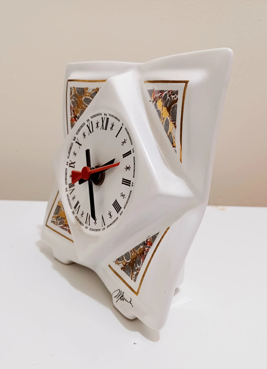 MCM Signed Moses Ceramic Clock - photo 2