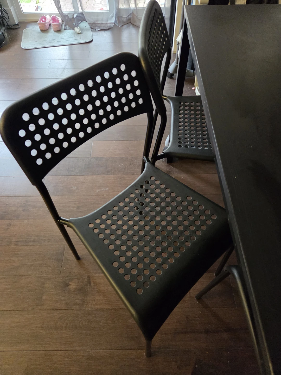 IKEA Black Dining Table and 3 Chairs Set - photo 3