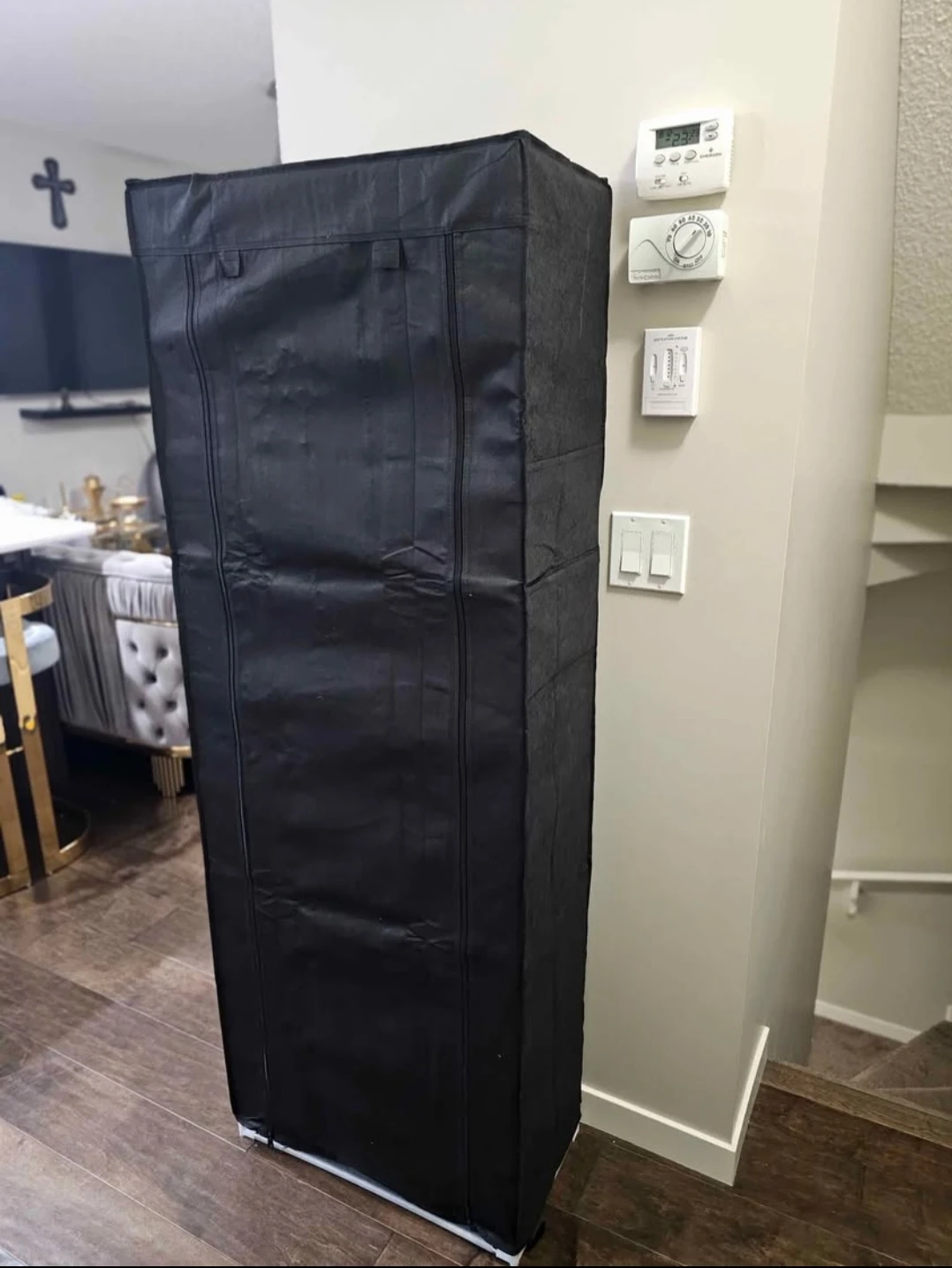 Black Shoes Cabinet with Door - Plastic/Metal/Fabric Multi ... - photo 2