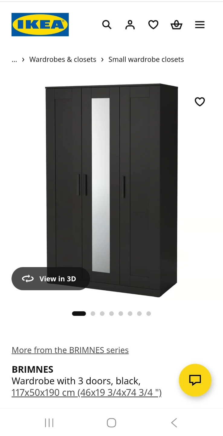 IKEA BRIMNES Wardrobe with 3 Doors, Black brown - photo 2