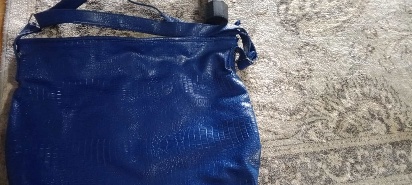 Arfiel Blue Faux Croc Shoulder Bag
