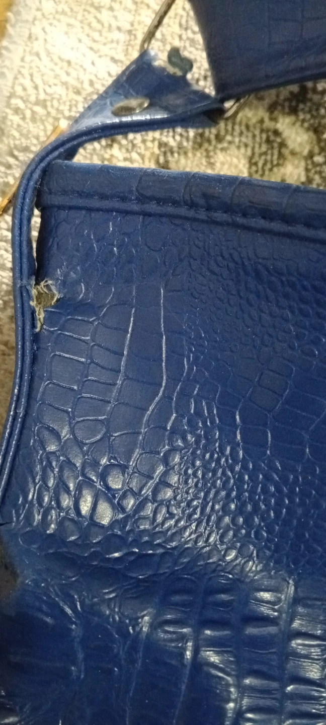 Arfiel Blue Faux Croc Shoulder Bag - photo 2
