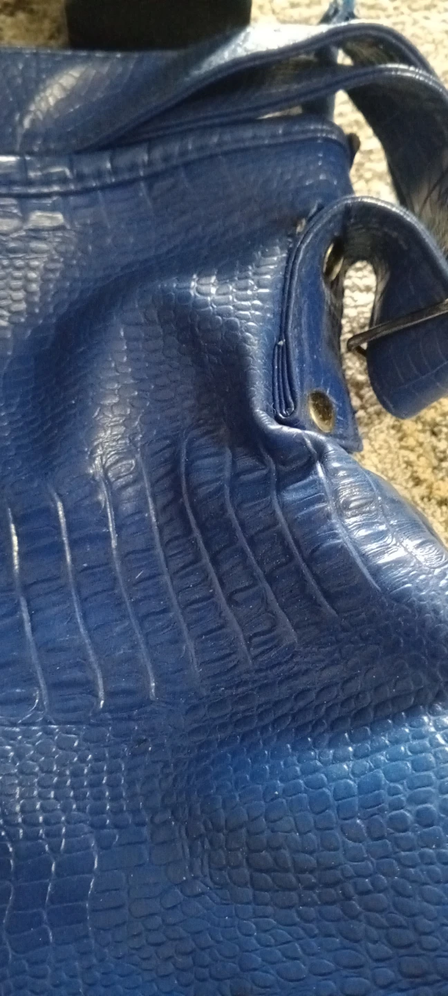Arfiel Blue Faux Croc Shoulder Bag - photo 3