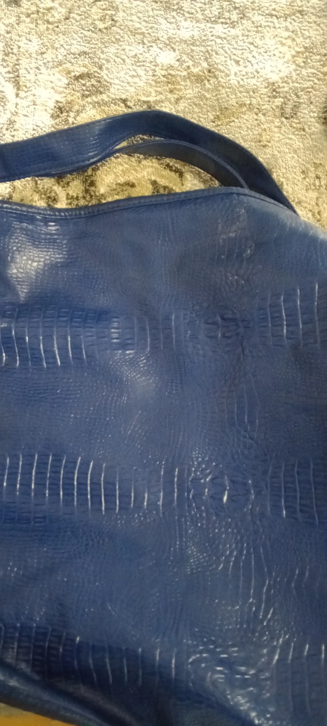 Arfiel Blue Faux Croc Shoulder Bag - photo 4
