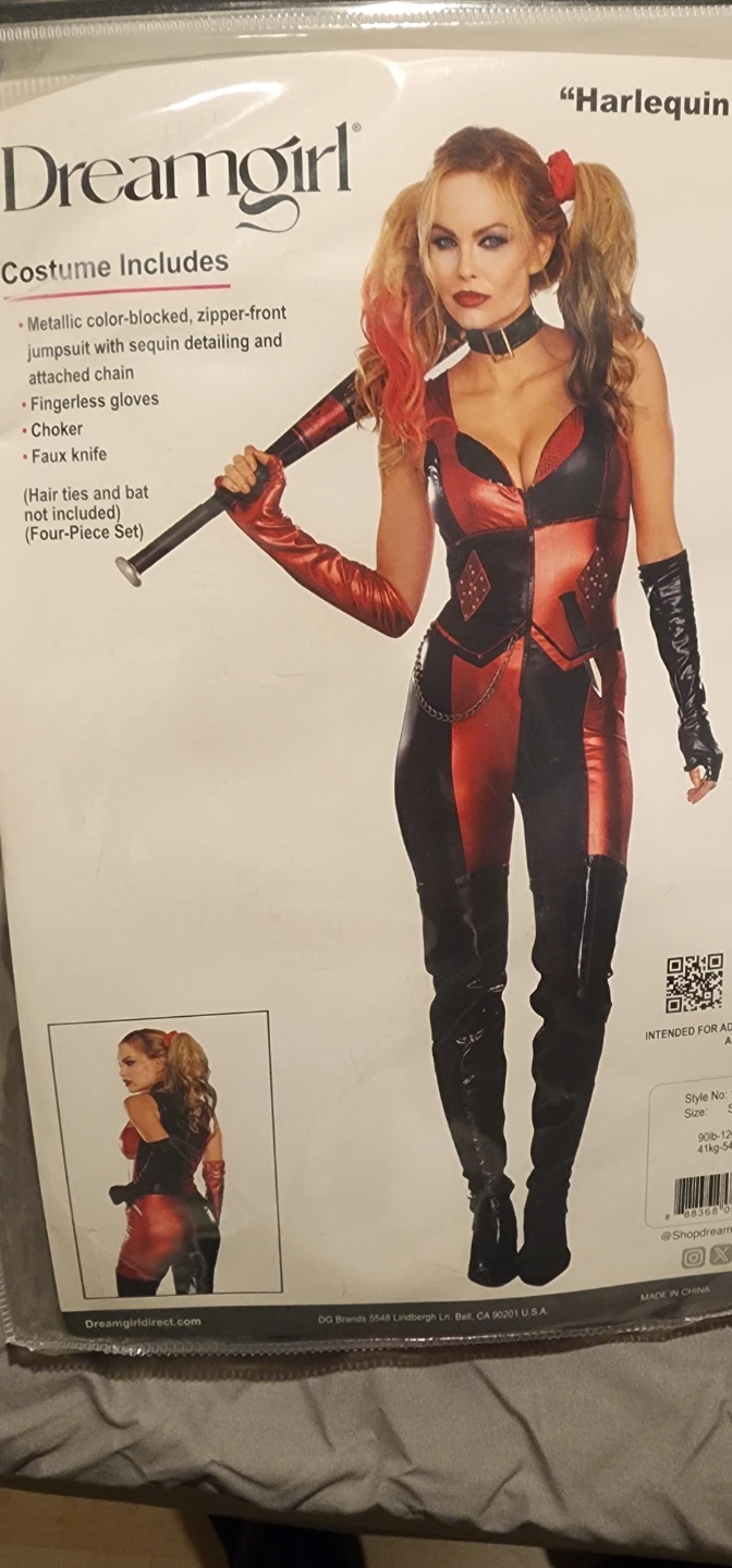 Dreamgirl Harlequin Costume Jumpsuit Size M (Halloween)