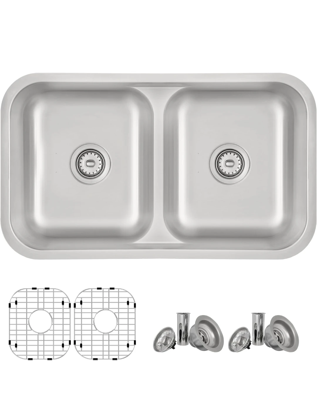 Stainless Steel Double Bowl Undermount/Drop-in Kitchen Sink - photo 2