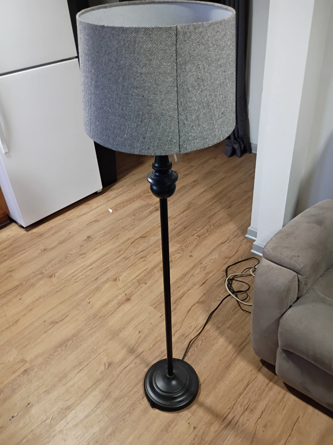 Floor Lamp with Herringbone Shade - photo 3