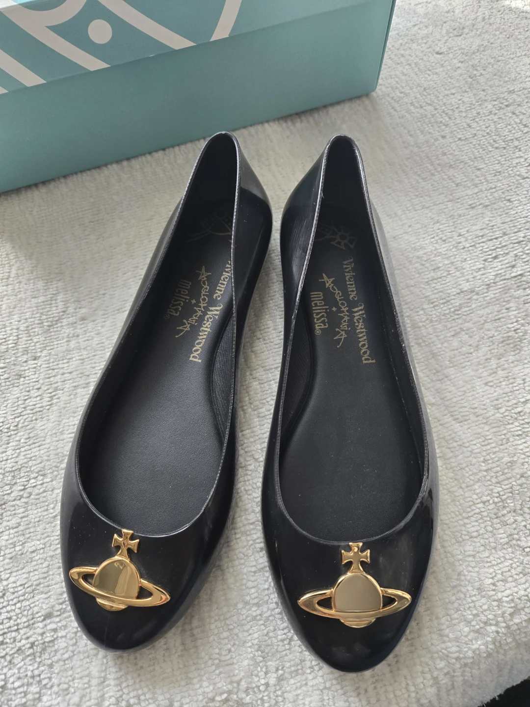 Vivienne Westwood Melissa Black Jelly Flats - Size 8