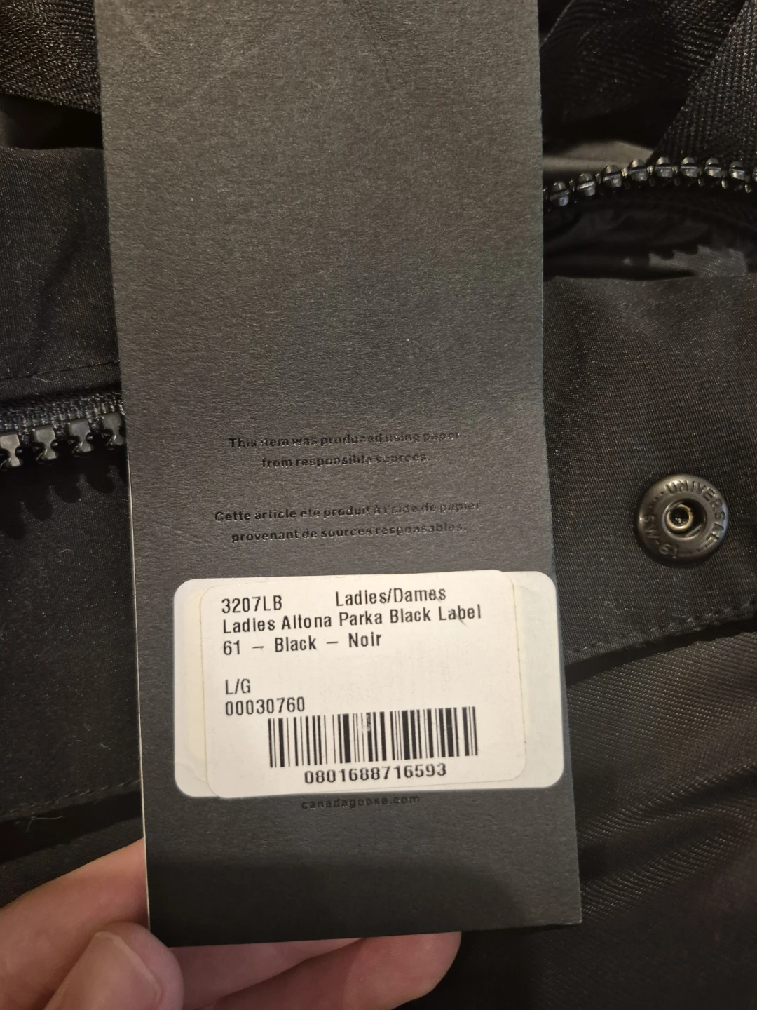 Canada Goose Ladies Altona Parka Black Label Size L - photo 5