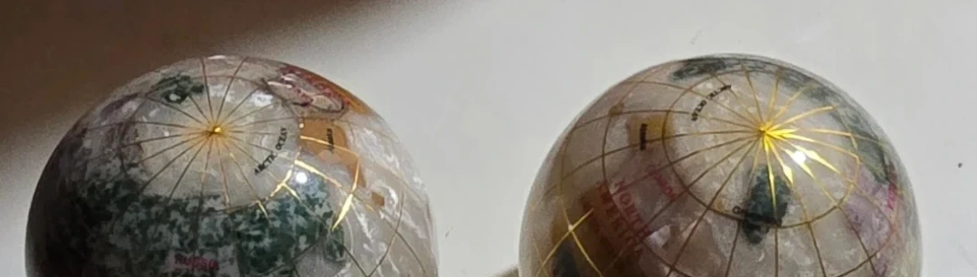 2 Antique crystal Glass Gemstone Globe - photo 4
