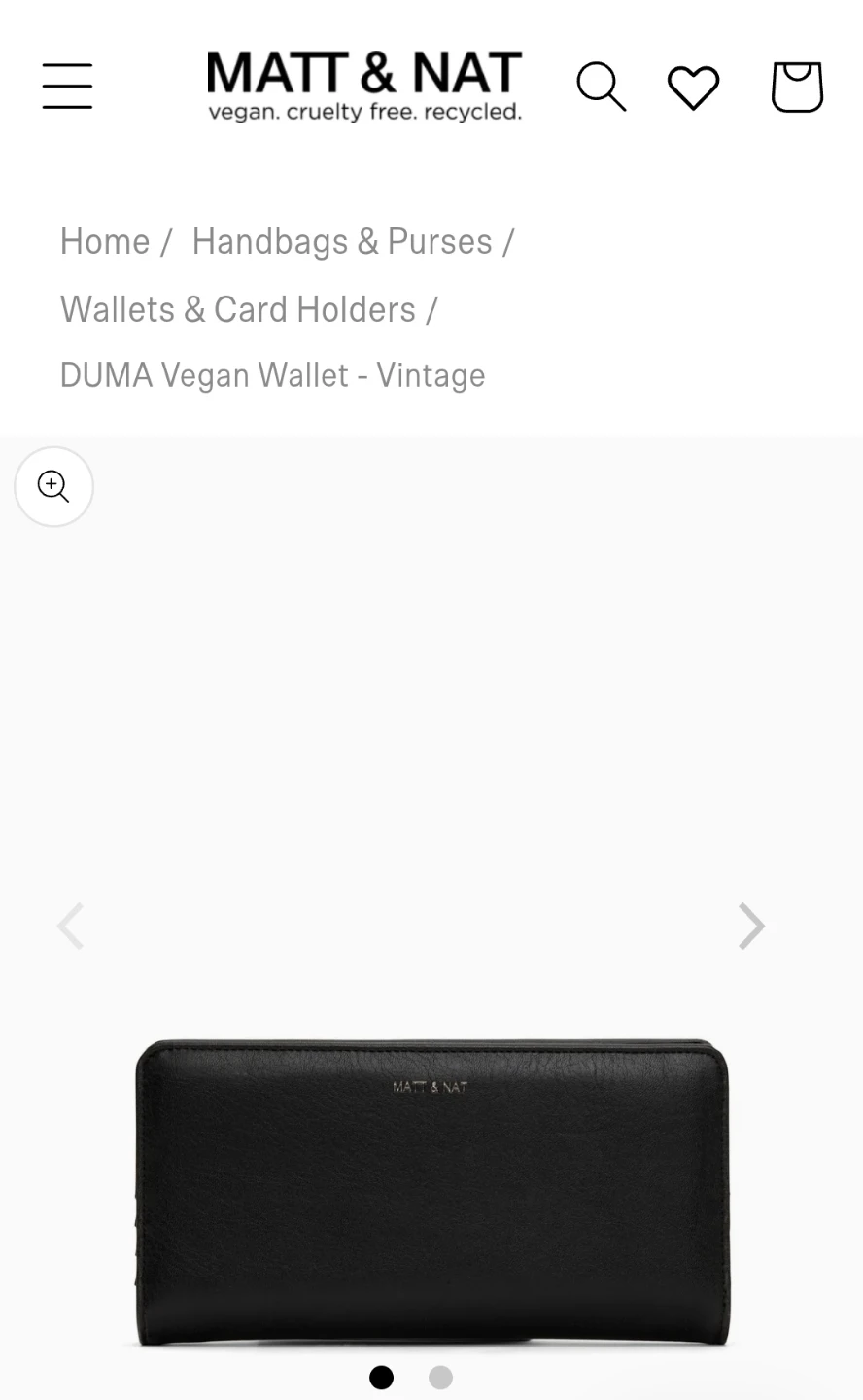 Brand New Matt & Nat DUMA Vegan Wristlet Wallet - Black - photo 2