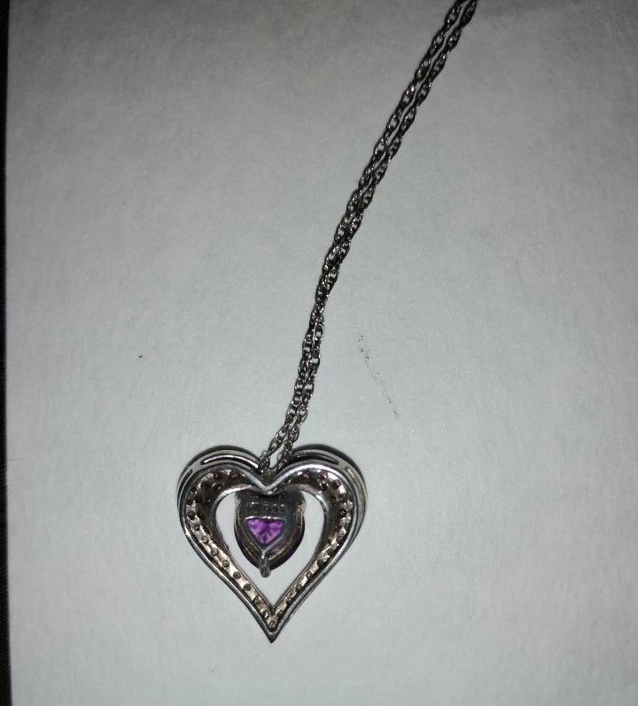 KAY Jewelers Sterling Silver Amethyst Heart Pendant Necklace - photo 2