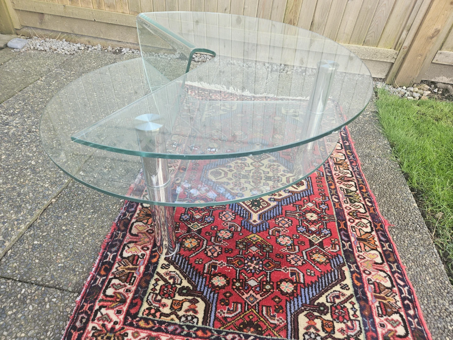 Glass and Chrome Swirl Coffee Table - photo 4