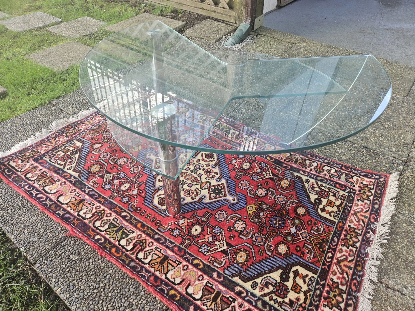 Glass and Chrome Swirl Coffee Table - photo 5