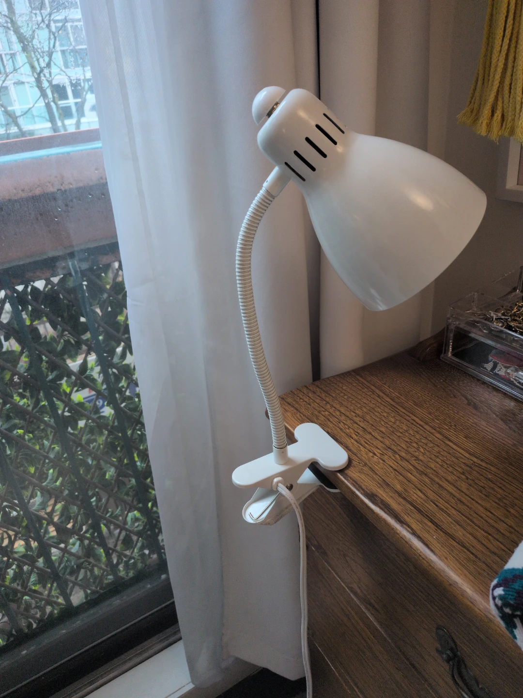 White Clip-On Desk Lamp