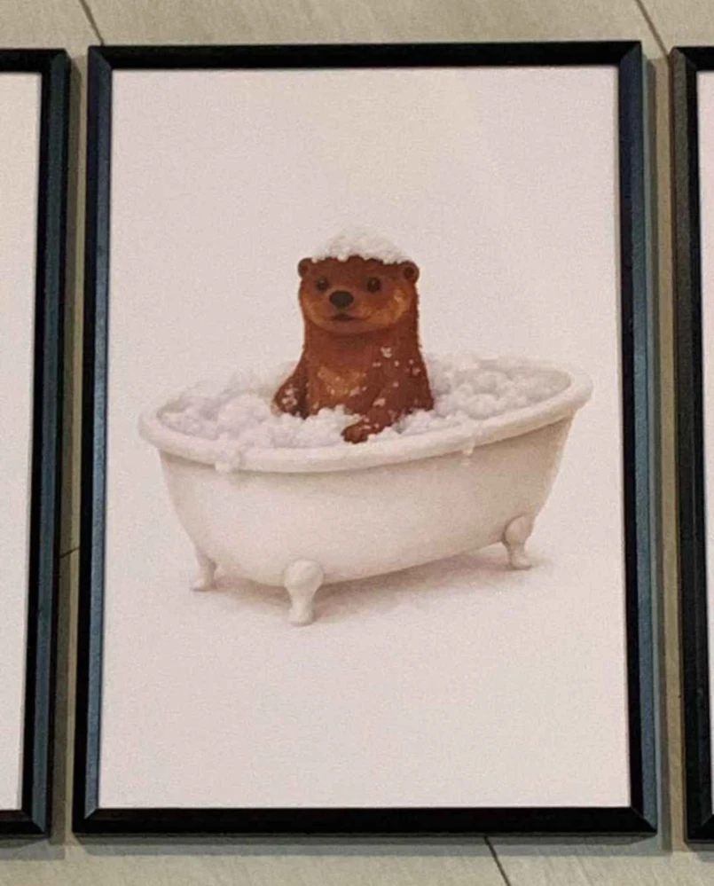 Sets of 3 - 20x30cm - Framed Otter Bathroom Decor - photo 3