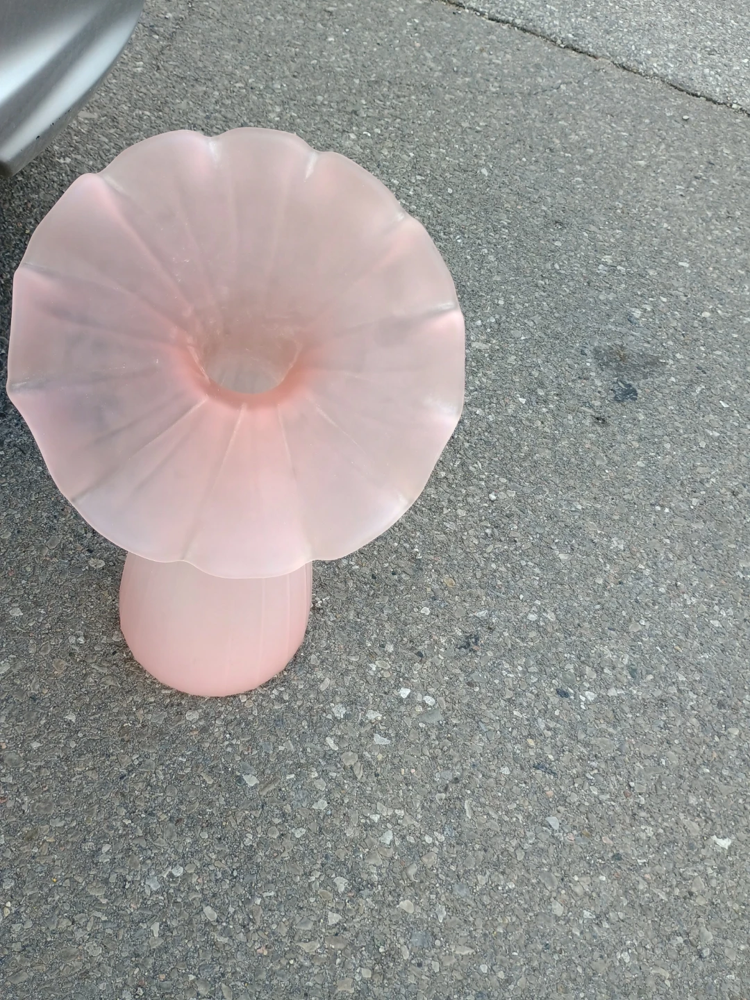 Pink Frosted Glass Vase