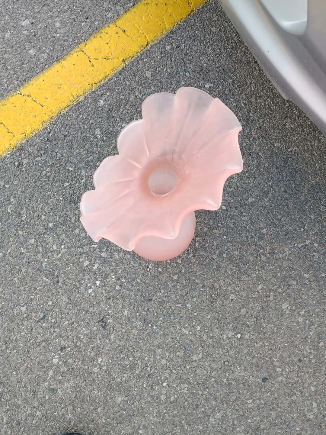 Pink Frosted Glass Vase - photo 2