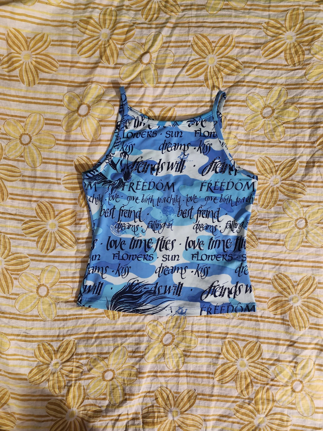 🧡 Blue and white y2k horse tank top