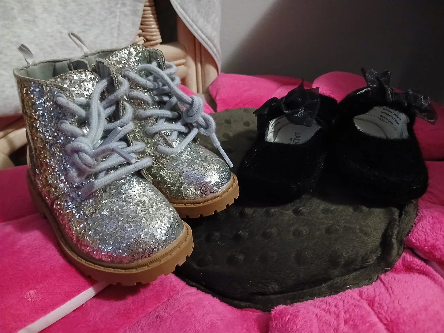 Old Navy Glitter Combat Boots & Jack & Lily Black Mary Janes