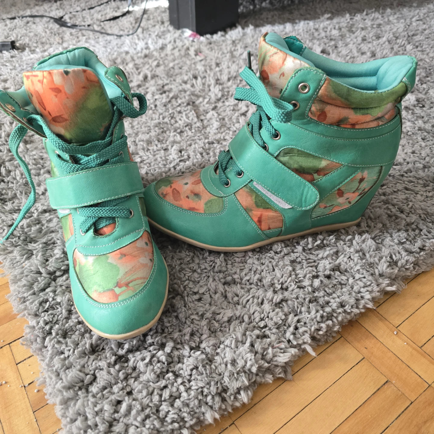 Women's Teal Wedge Sneakers- Liliana - photo 3