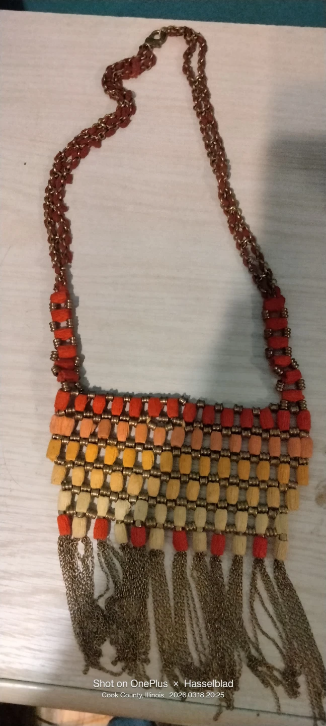 Bohemian Beaded Fringe Statement Necklace