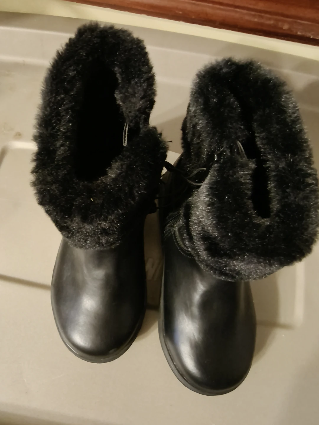 George Black Faux Fur Lined Boots kids