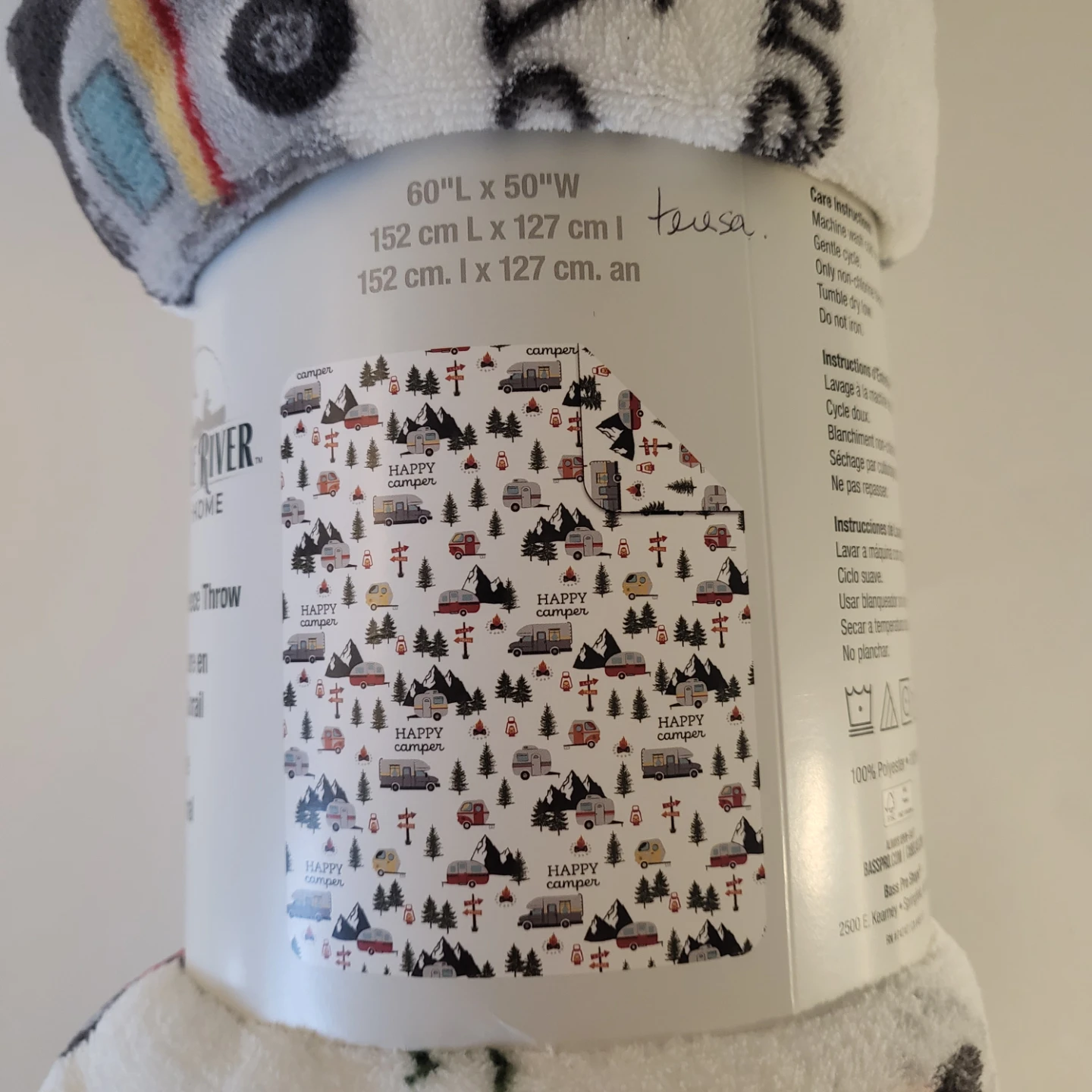 White River Camping Theme Throw Blanket - New - South Ajax - photo 2