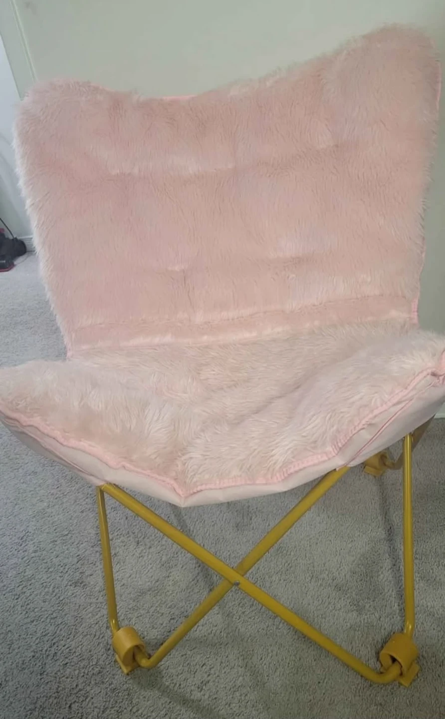 Mongolian Faux Fur Butterfly Chair (Blush Pink) - photo 2